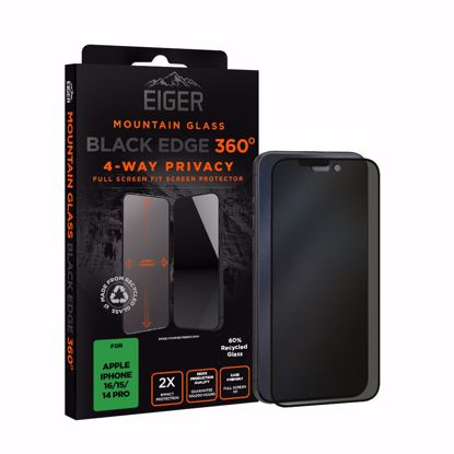 Picture of Eiger Eiger Mountain Black Privacy EDGE 360 Screen Protector GRS for iPhone 16/15/14 Pro